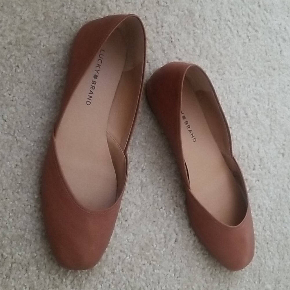 Lucky Brand 'Ameena' Leather Ballerina Flat Shoes